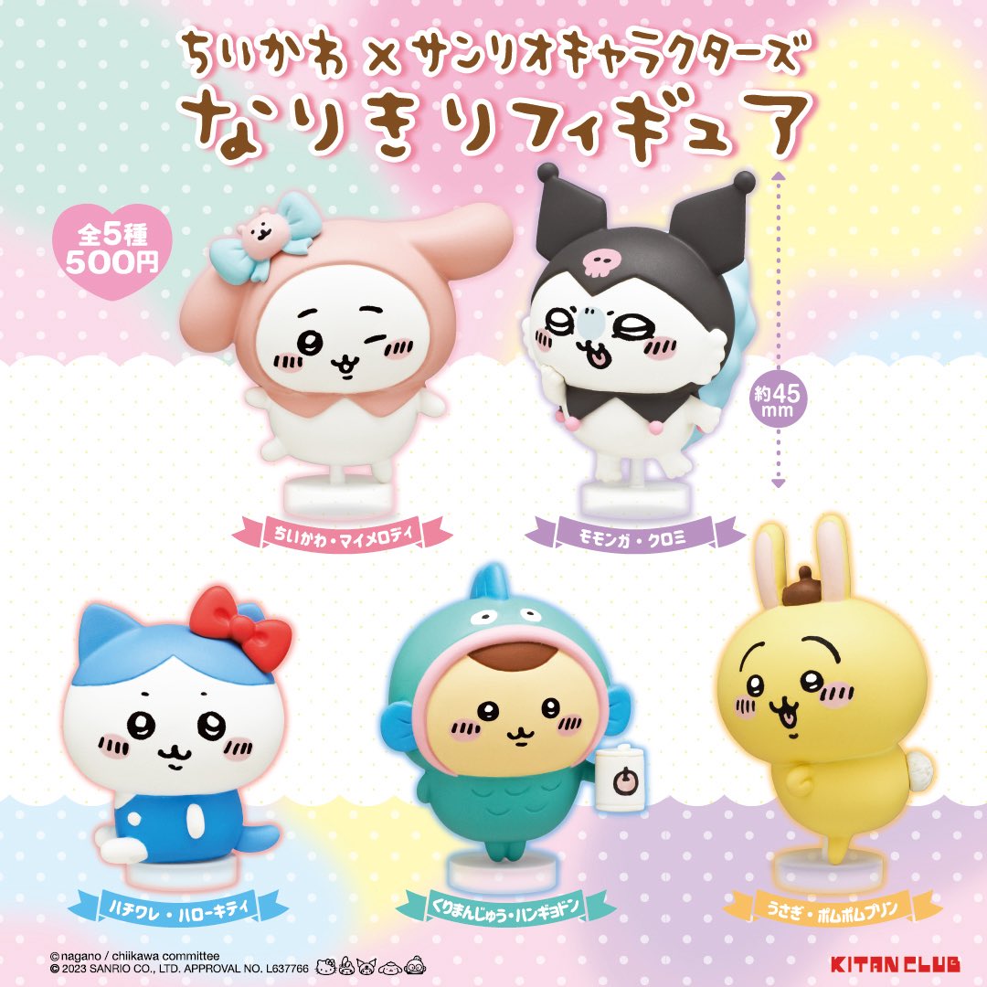 ちいかわ×サンリオキャラクターズ なりきりフィギュア】 12月発売の