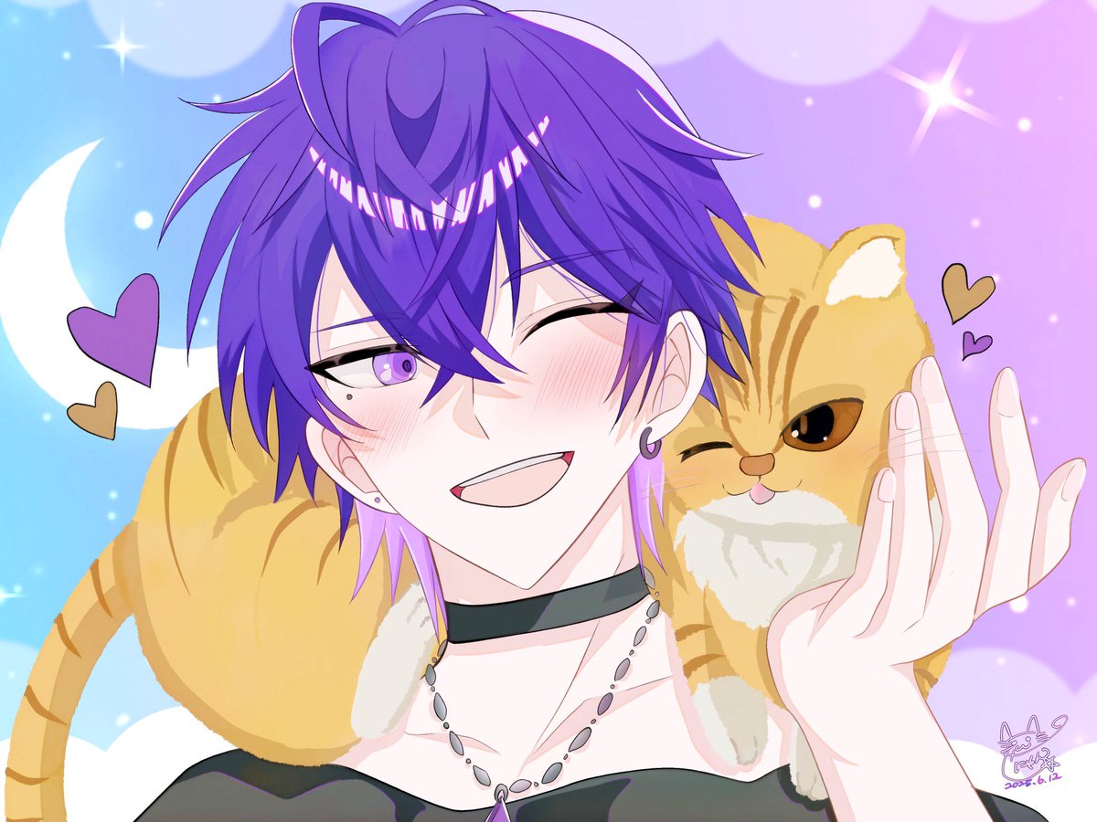 心音くんとツキちゃん٩(ˊᗜˋ*)و #心音くん #しおんあーと #めてのーと