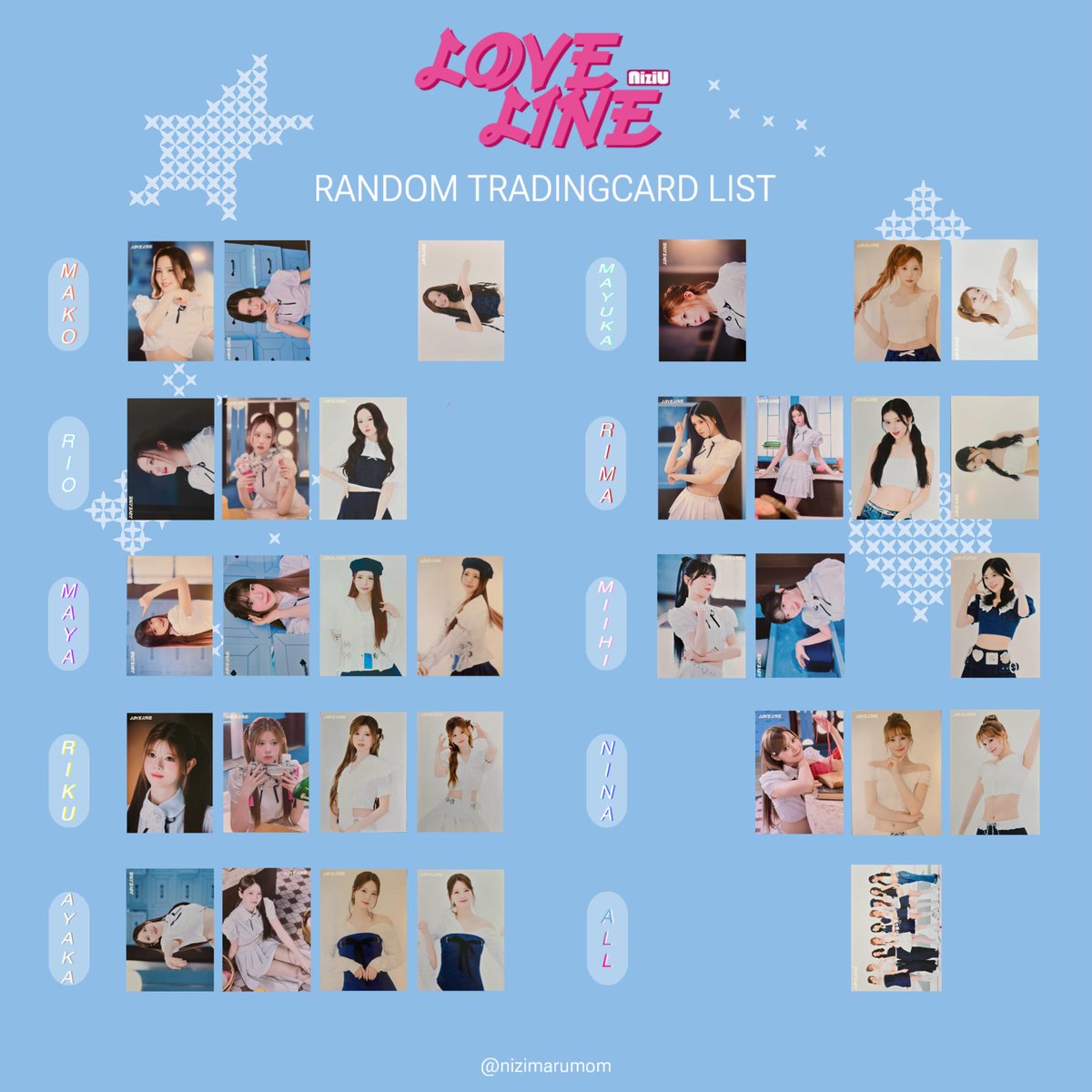 NiziU LOVELINE-Japanese ver-／Shining day ラントレ 一覧完成いたし