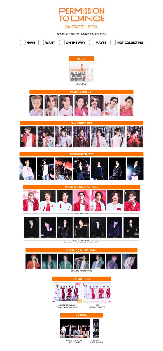 BTS PERMISSION TO DANCE ON STAGE PTD SEOUL PC PHOTOCARD DC DIGITAL