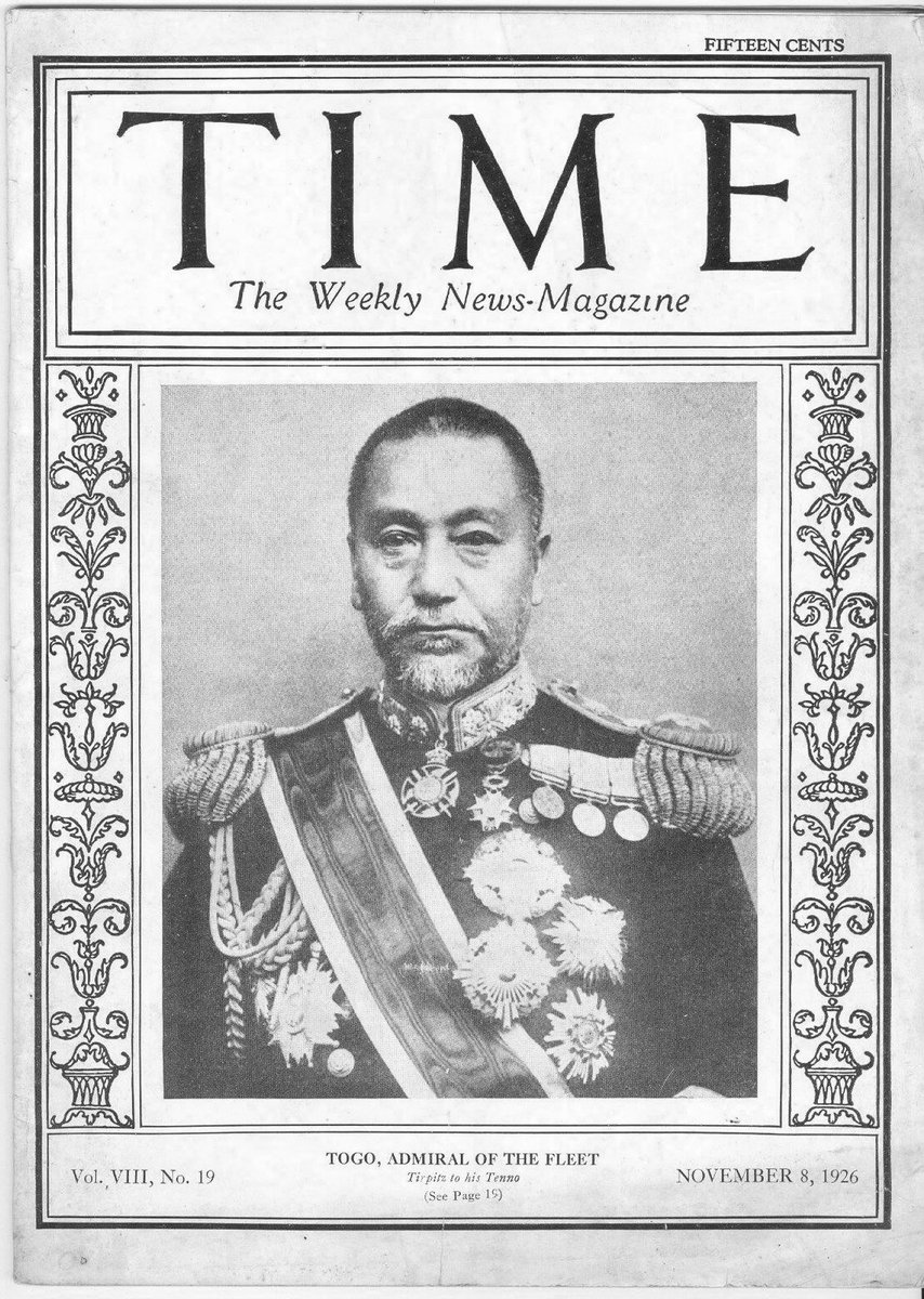 タイム誌の表紙を飾った初の日本人、東郷平八郎元帥。 （1926年11月8日号）