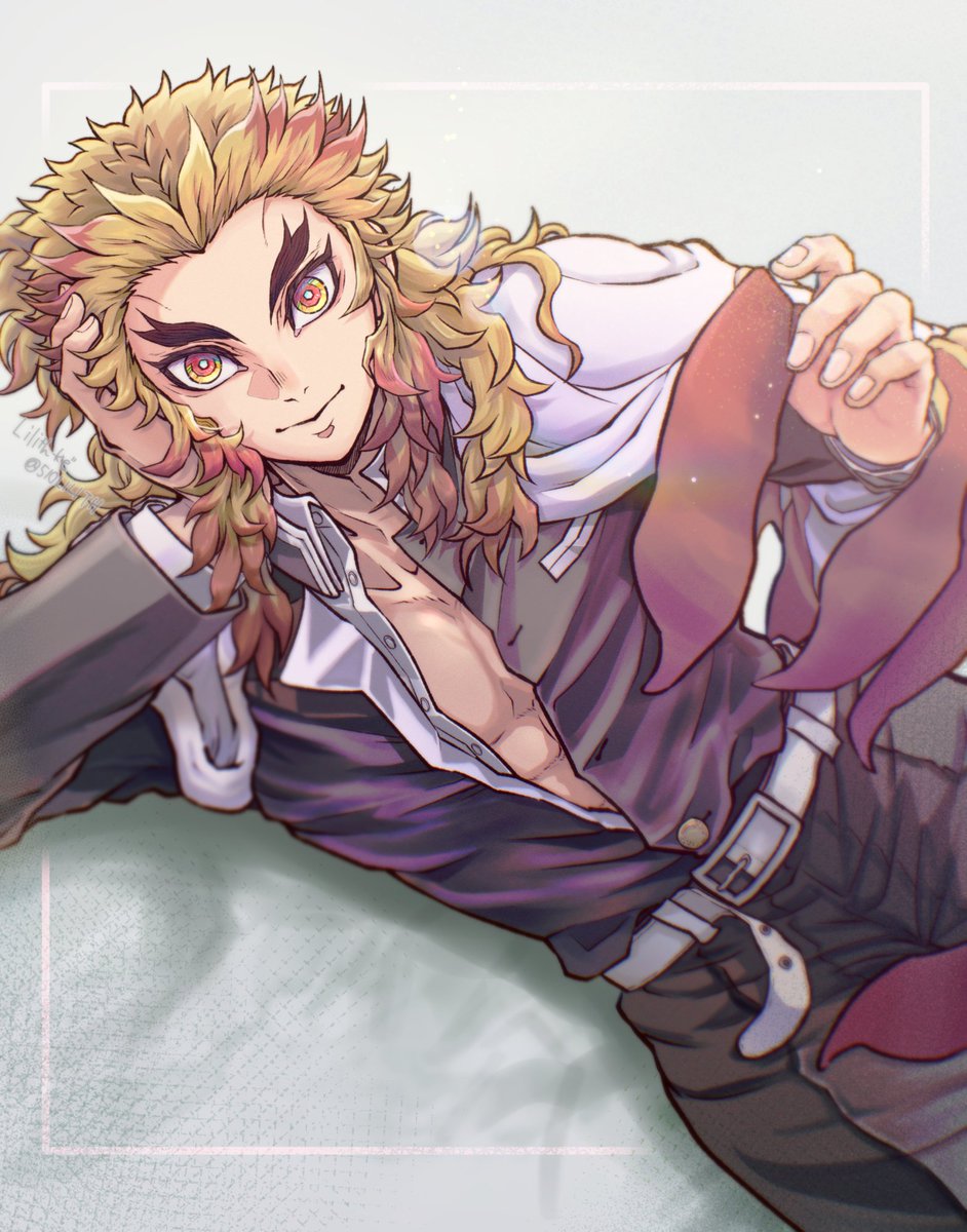 煉獄杏寿郎 「寝そべりさん「おつかれさま」 」|りりすけ🔥のイラスト