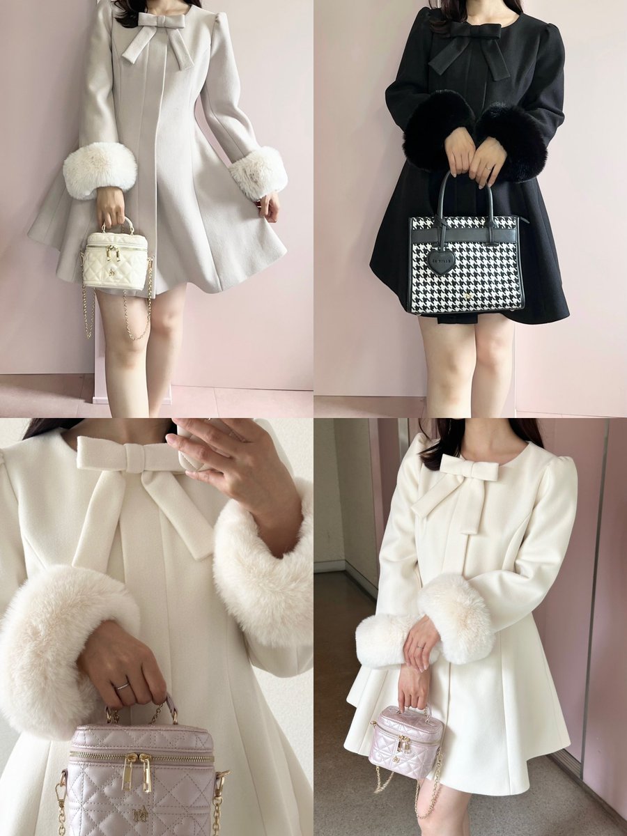 2024 winter coat collection♡ 【series2】 リボンノーカラーフレア