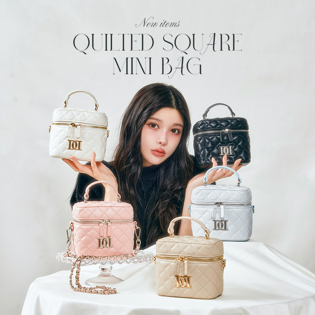 coming soon】 キルティングスクエアミニバッグ (ゴールドパーツ