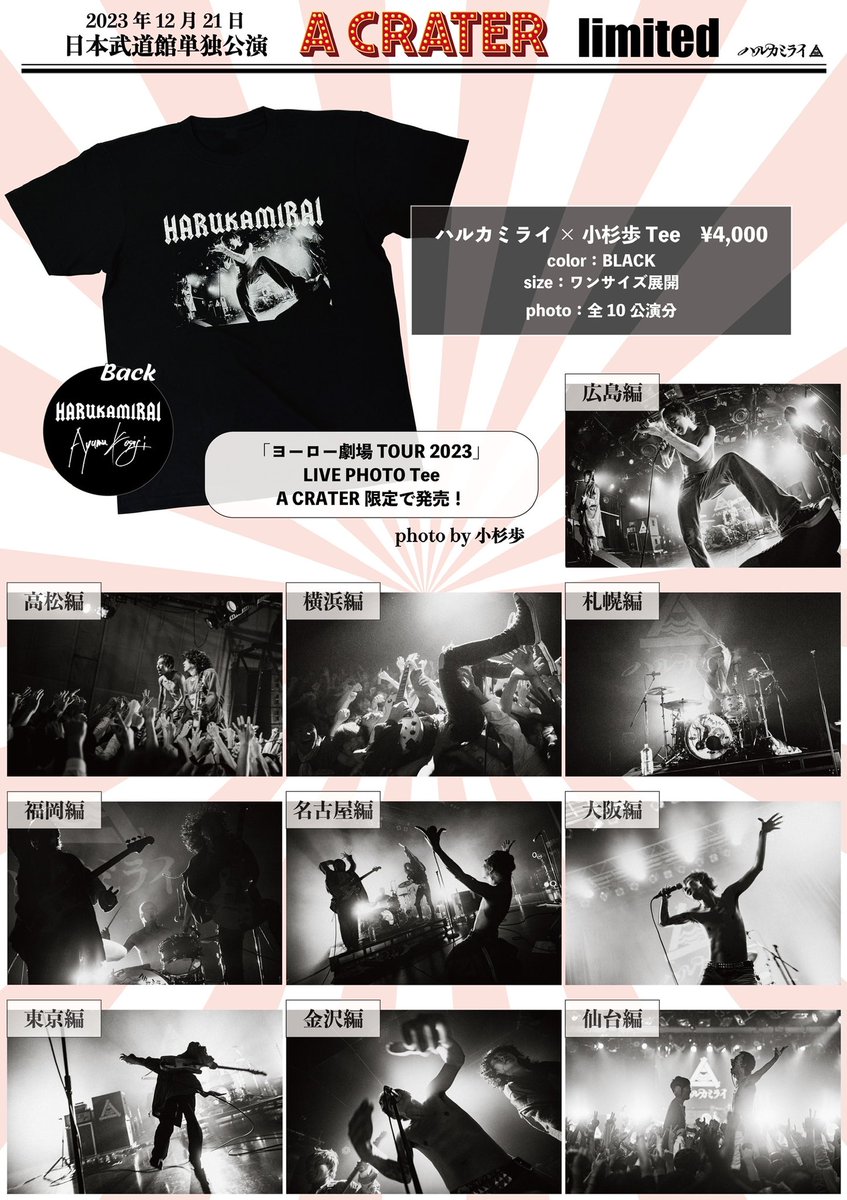new merch🛒】 12.21[thu] 日本武道館 ハルカミライpre. 「A CRATER
