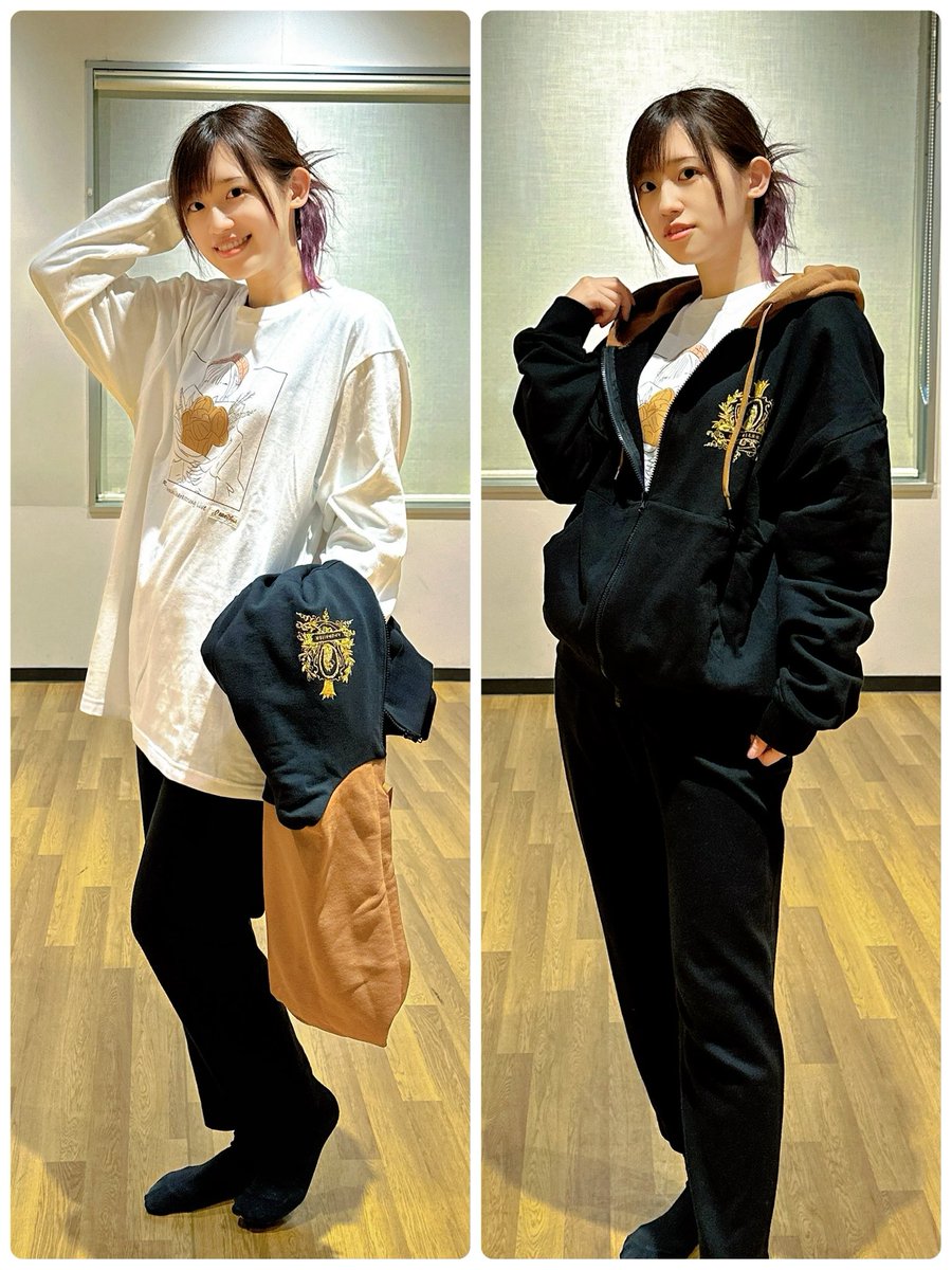 I編むYou 最終リハおわりに着てみたよ！ 白のLとパーカーのL！ ゆるり