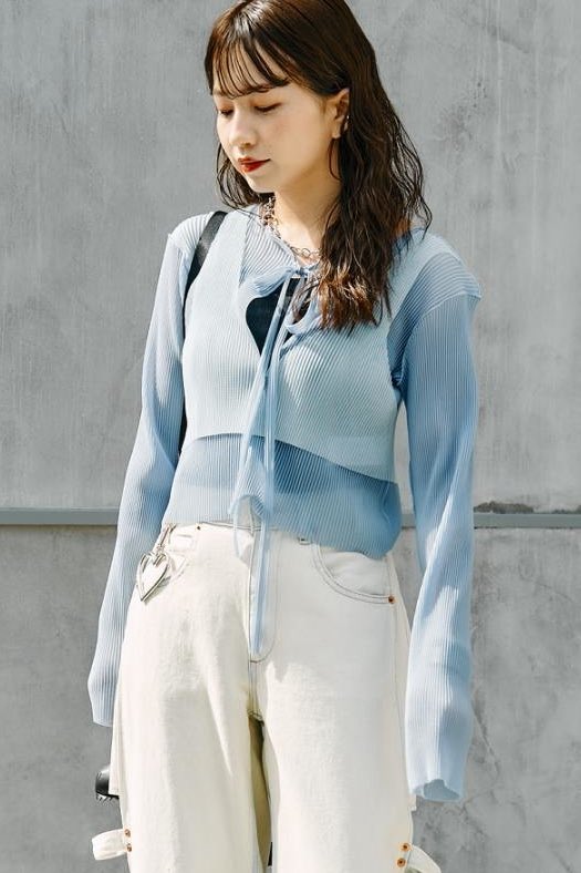 kotohayokozawa/コトハヨコザワ】 SHEER LAYERED CARDIGAN＿＿ 軽やか