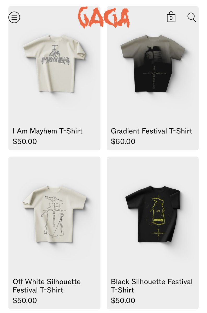 レディー・ガガ の公式ウェブサイトで、『MAYHEM』グッズが発売