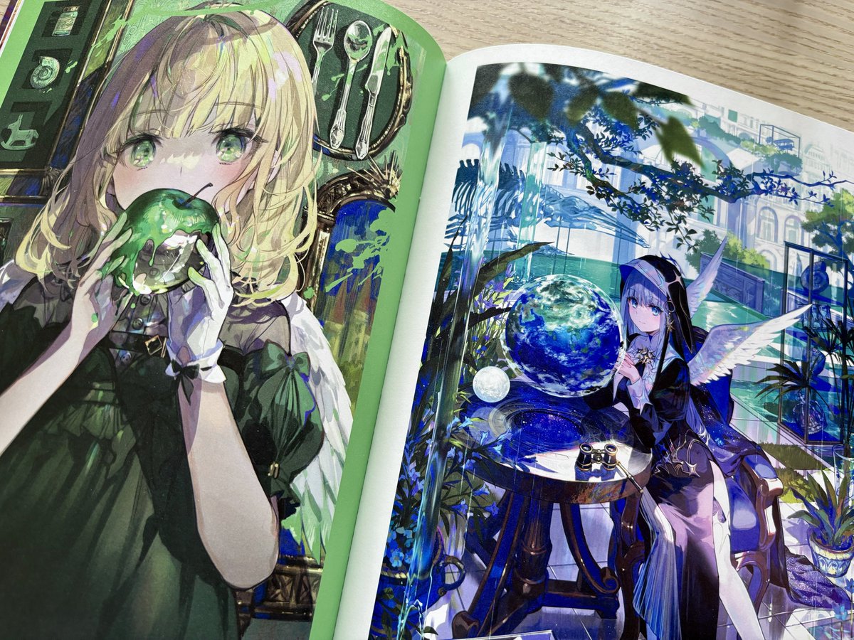 画集 #祝彩巡礼 見本誌届きました！印刷綺麗ー！PUR製本なのでノド側も