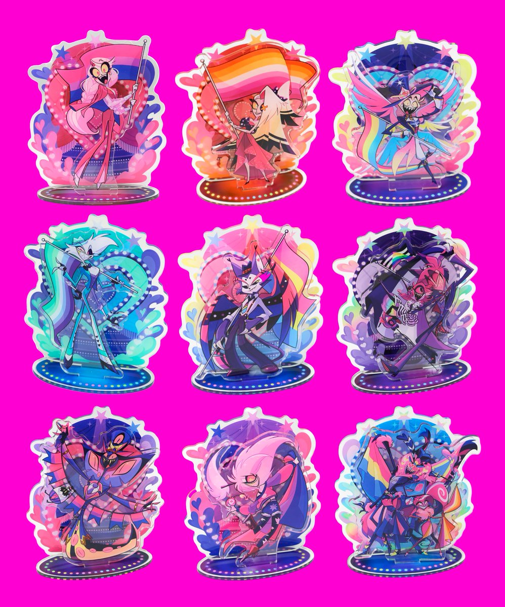 お仕事】ハズビンホテル、プライド月間アクスタの衣装デザインとカラー