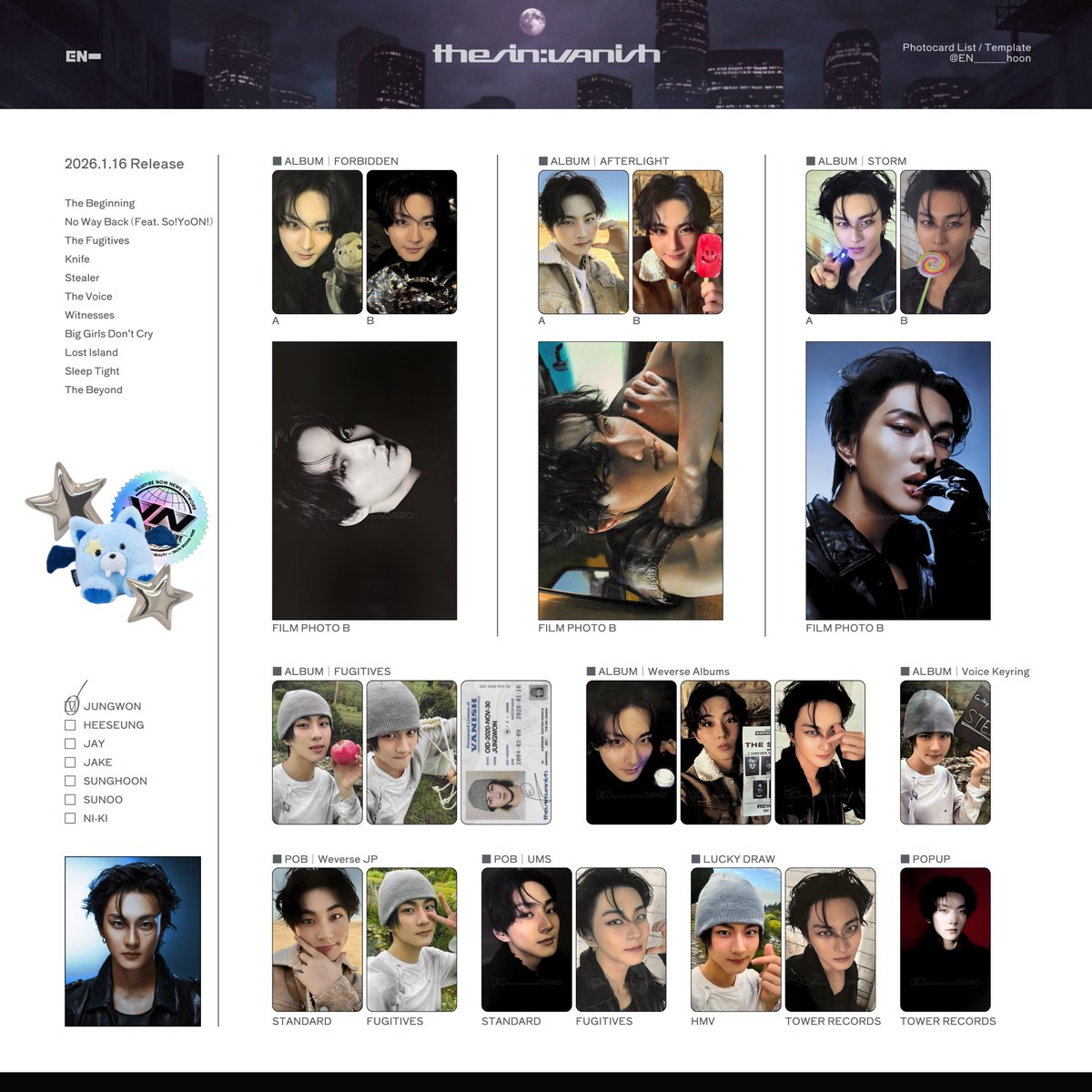 🍥⸝꙳ ⁡ ENHYPEN 7th Mini Album THE SIN：VANISH ⁡ Japan Weverse JP