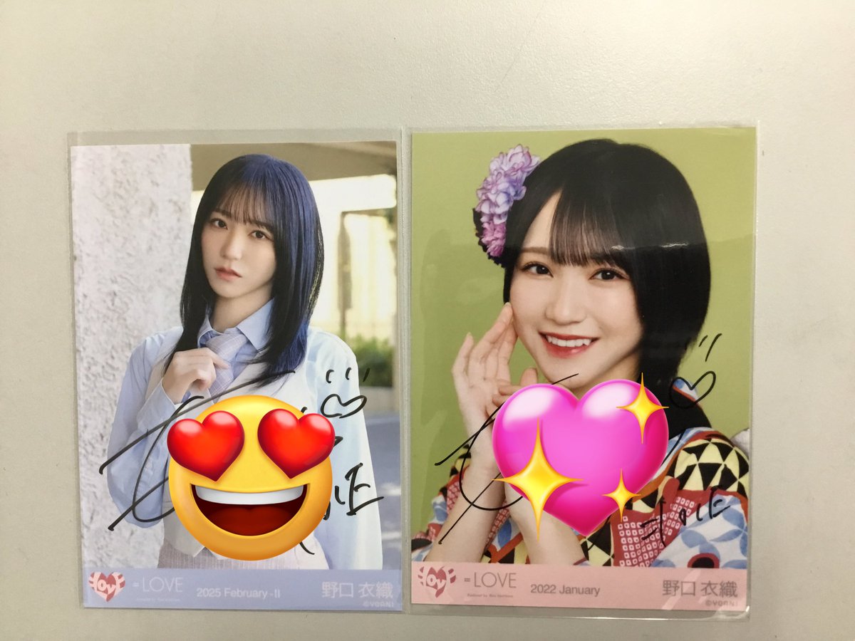 LOVE 野口衣織ちゃんの直筆サイン入り生写真入荷です！！