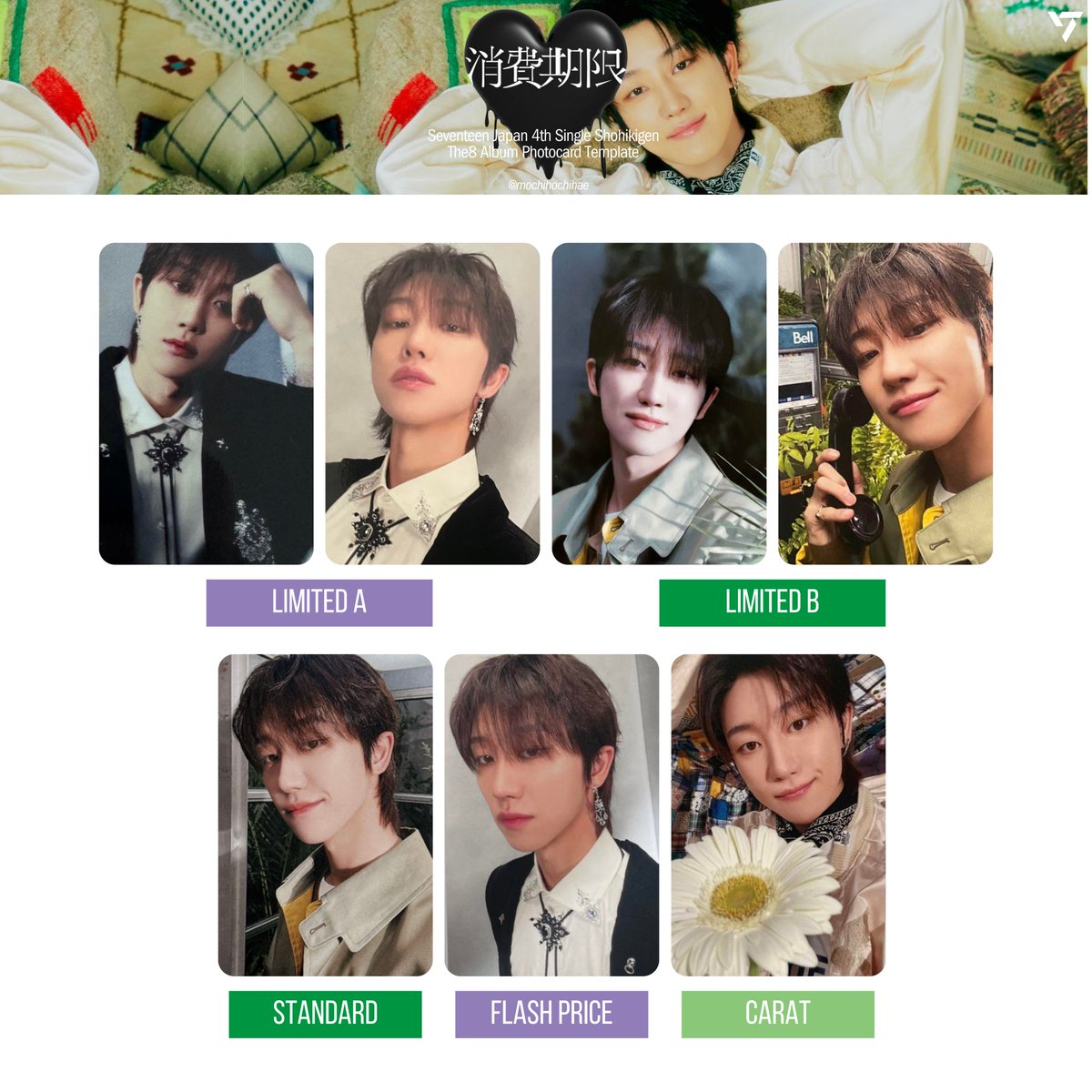 seventeen japan 4th single: shohikigen — the8 album photocard