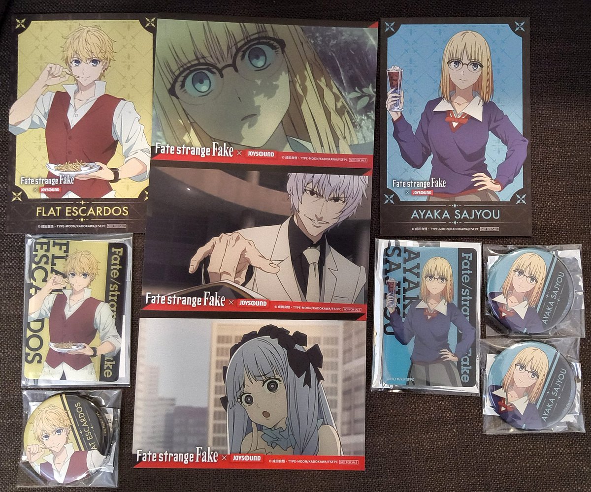 Fate Fake エルキドゥ JOYSOUND ザッキャラ 缶バッジ カード Fate