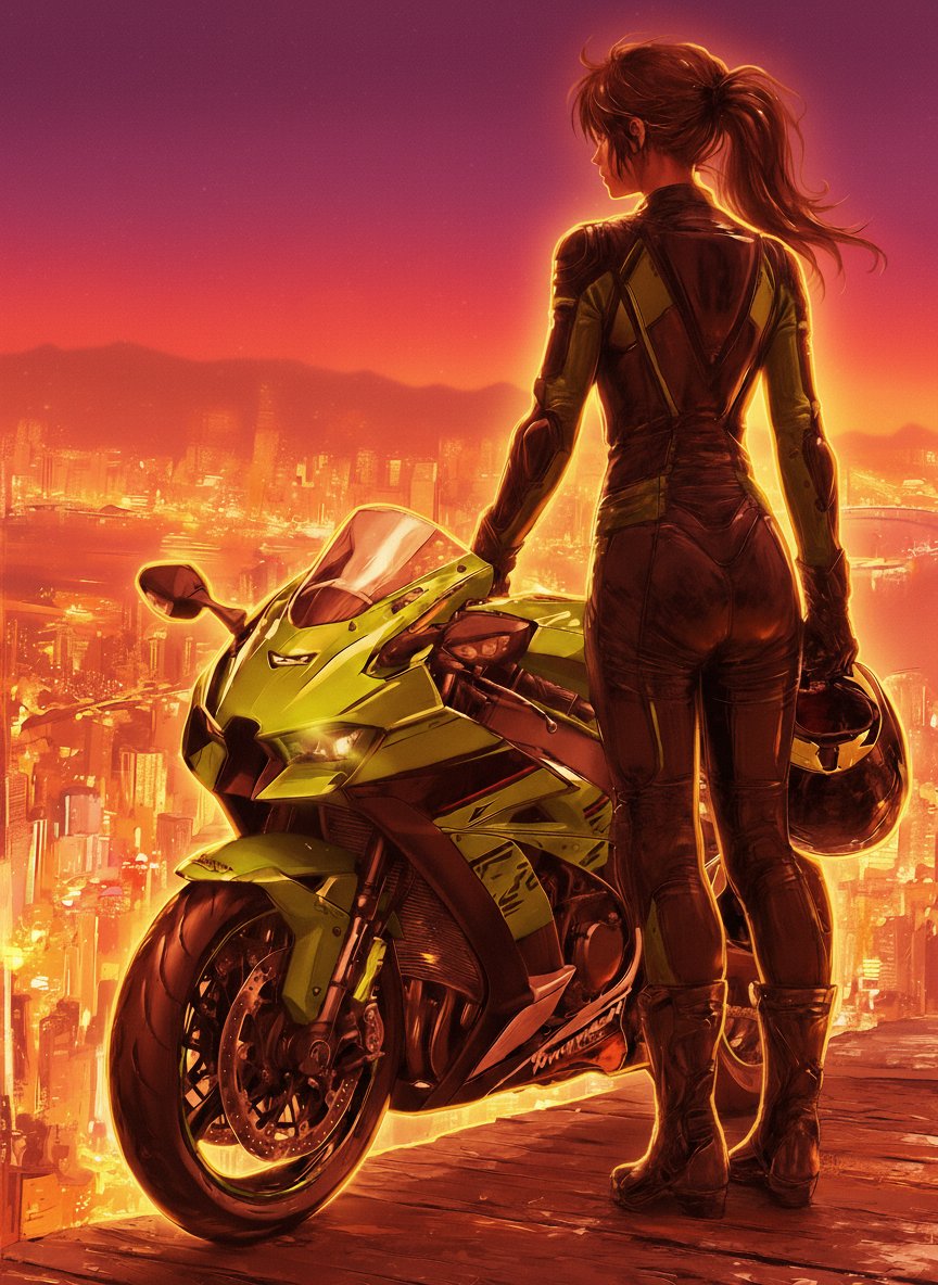 夕凪の頂点｜ZX10R」 世界が燃える数分間の静寂。 最速を競う刃が今は