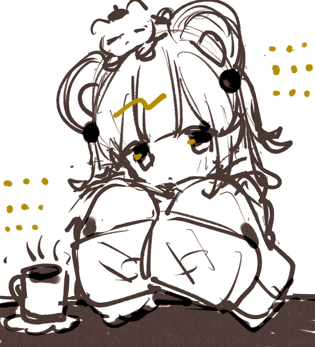 このまえの色紙ラフ🖊️➰