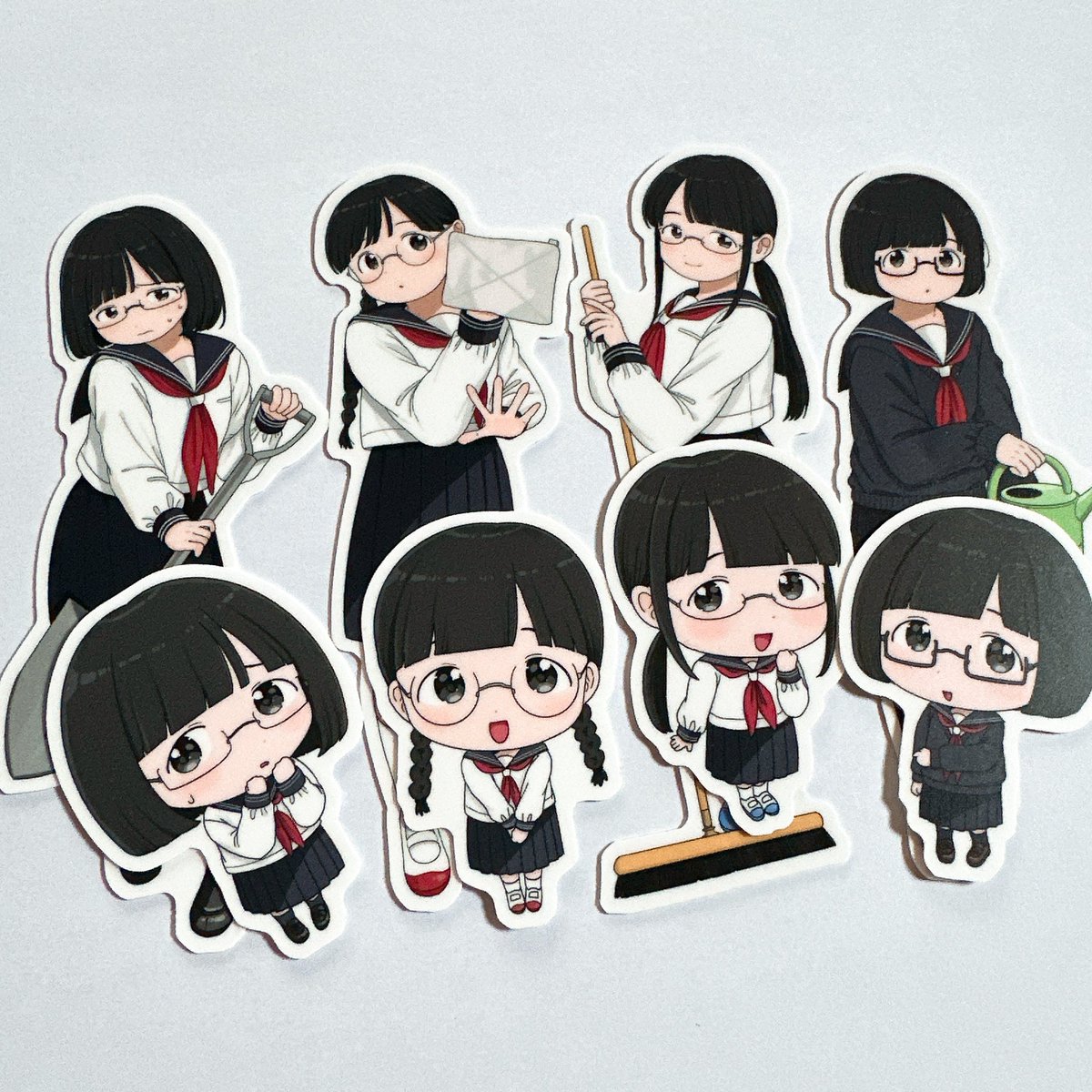 明日2/24夜20時から通販します❣️ 原画1点とランダムステッカーと直筆