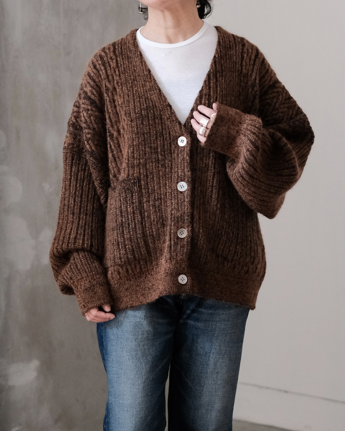 Sekkei Mohair Cardigan col.Orange | PEOPLE | ピープル