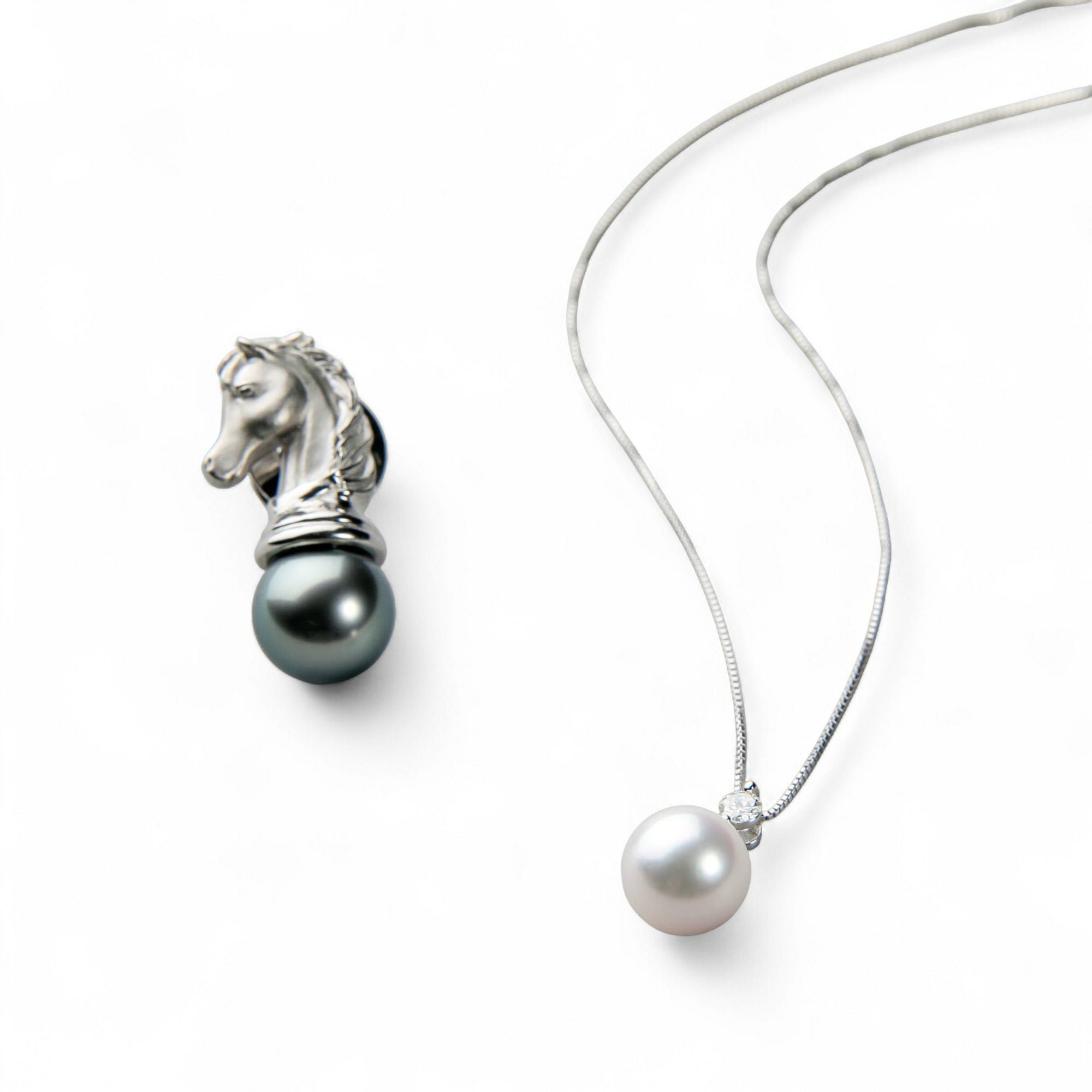 WEB限定】《母の日父の日・敬老の日に》あこや真珠 ダイヤペンダント