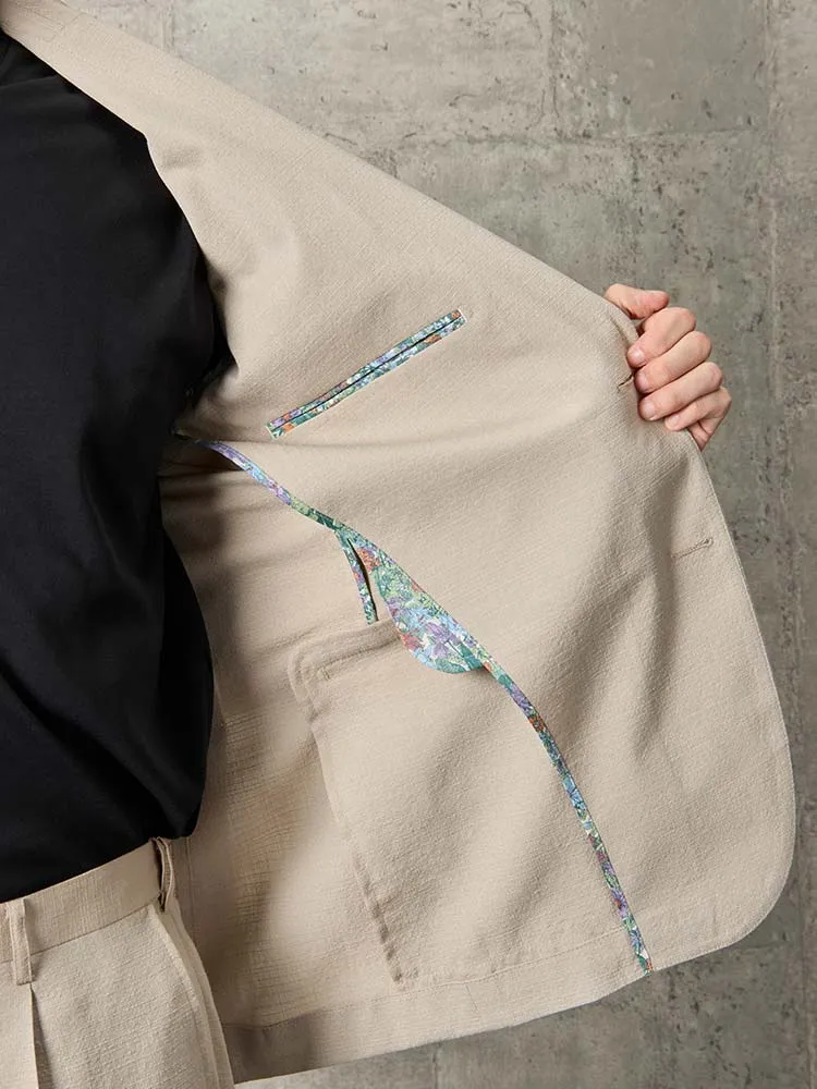 TRANS CONTINENTS コットンリネン混シングルスーツ ベージュ | P.S.FA