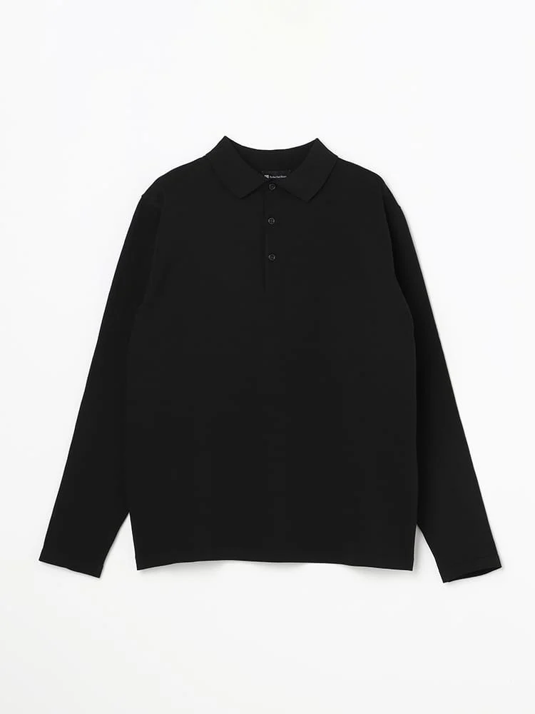 ブラック 長袖ニットポロ ブラック/グレー/ネイビー | P.S.FA公式通販