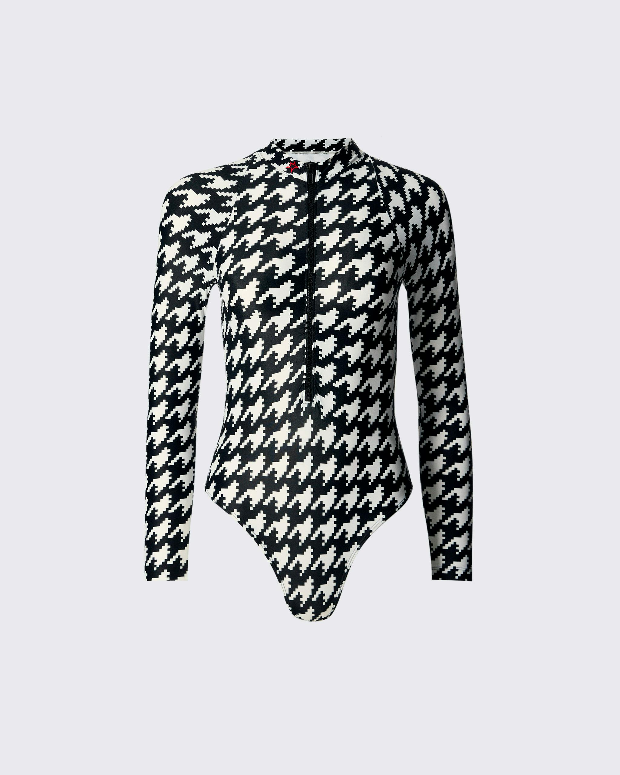 Houndstooth Long Sleeve Spring Suit | Perfect Moment