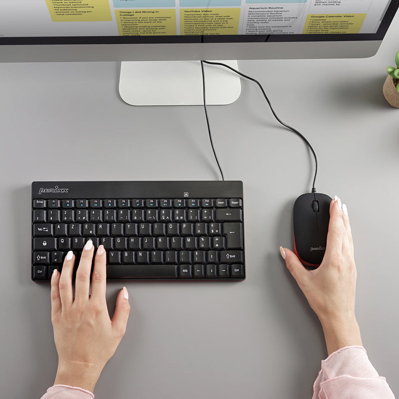 PERIDUO-212B 有線 ミニ USB キーボード マウスセット ブラック