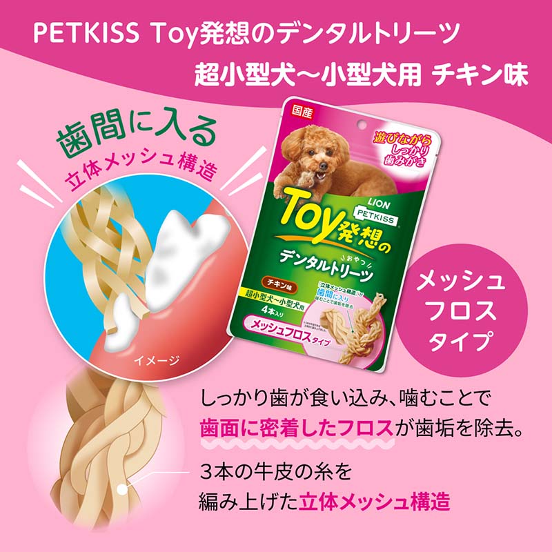PETKISS Toy発想のデンタルトリーツ メッシュフロスタイプ 超小型犬