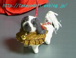 狆(ちん)引き官女 雛人形 明治期B 雛人形 狆引き官女 犬引き