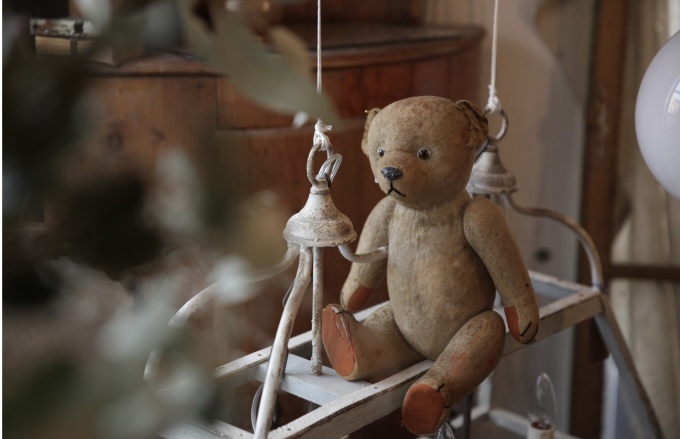 フレンチアンティーク ベア アンティークベア ガラスアイ 手足の関節が