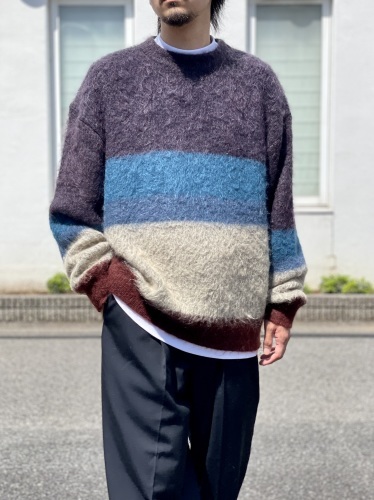 YOKE - MOHAIR BORDER CREWNECK SWEATER : UNDERPASS・・・Having fun!!!
