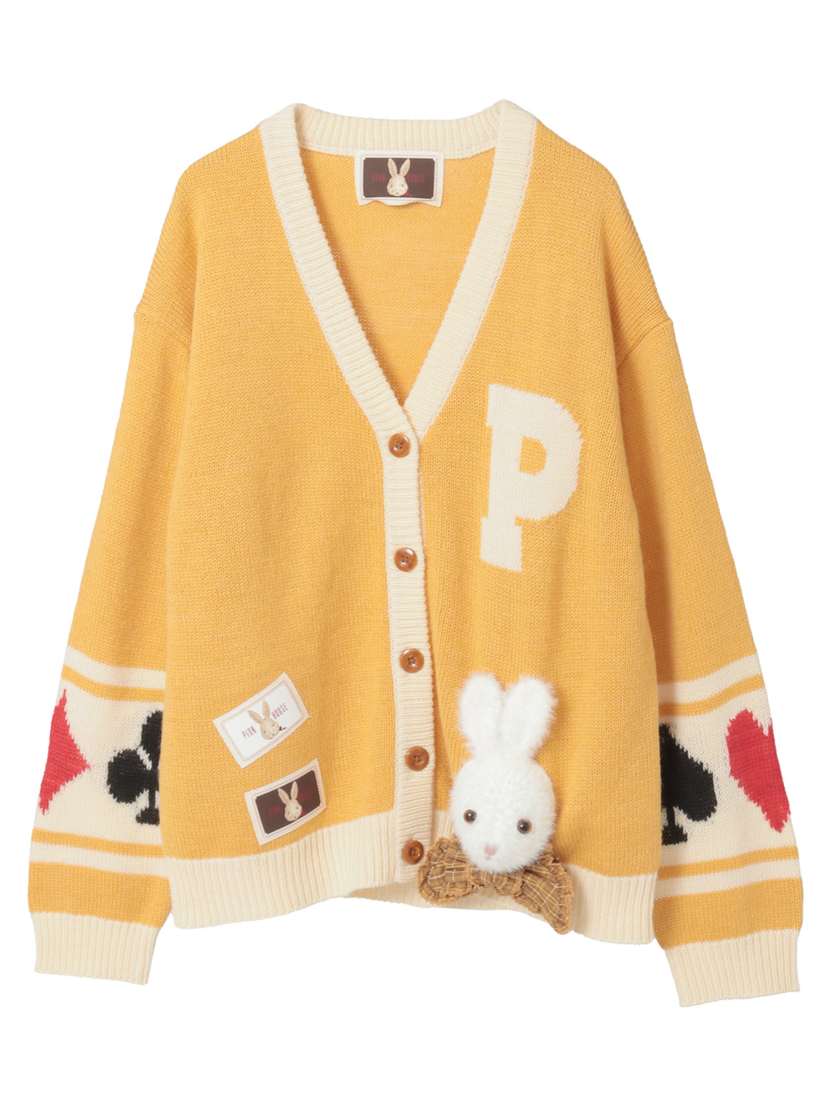 うさぎ顔ぐるみモチーフ付きニットカーディガン｜ピンクハウス