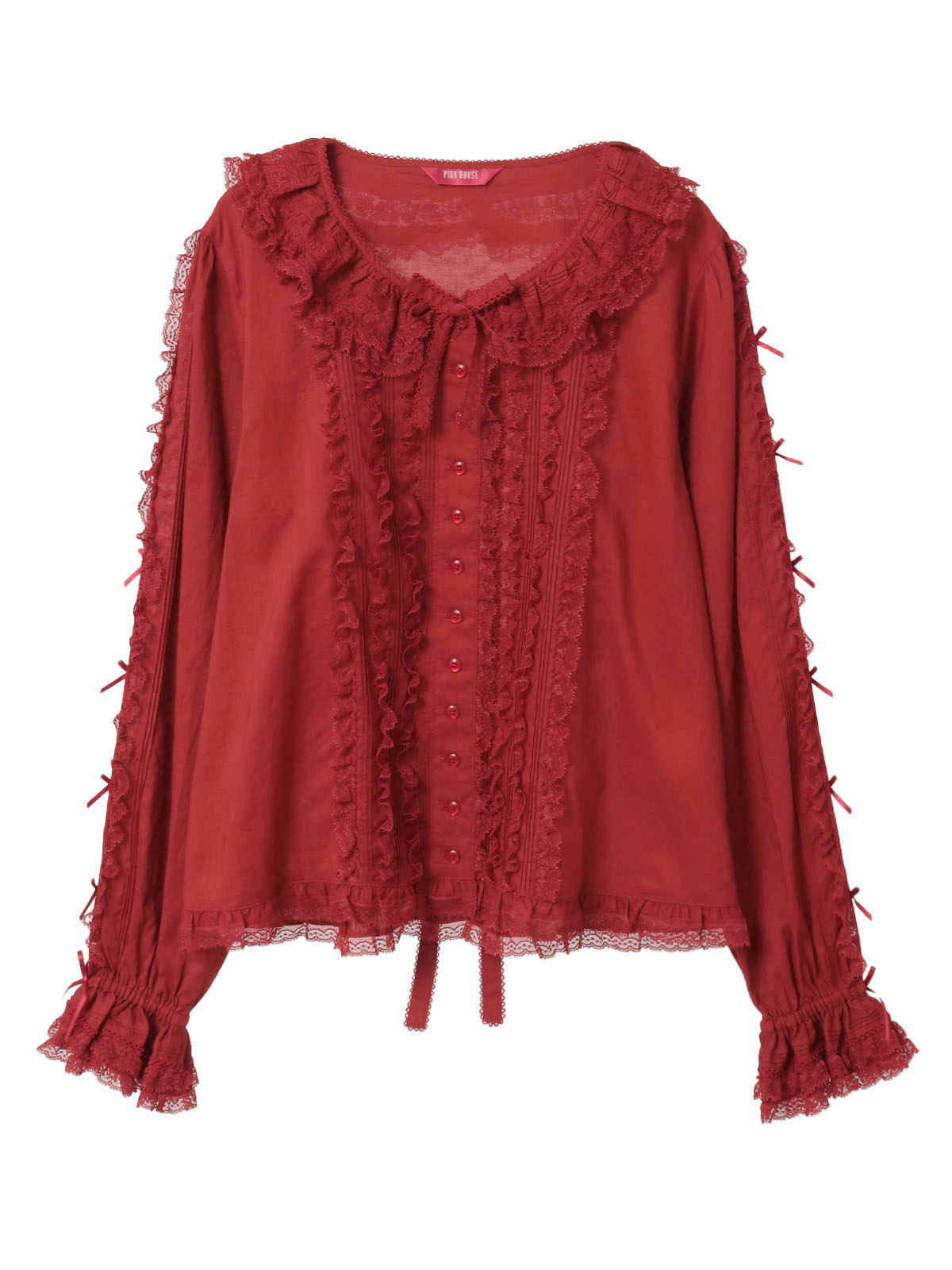 レース＆リボン使いローンブラウス｜ピンクハウスオフィシャル