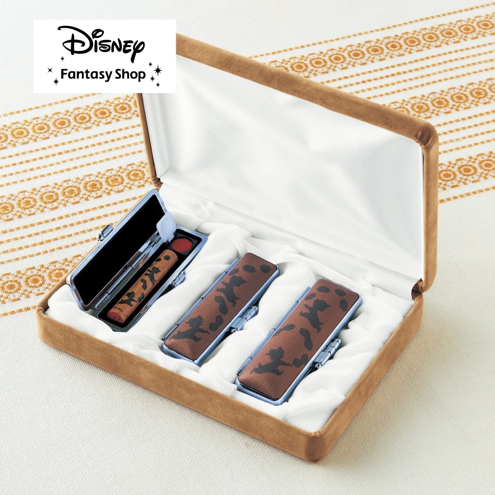 オノオレカンバ印鑑3本セット（印鑑ケース付き）「ミッキーマウス