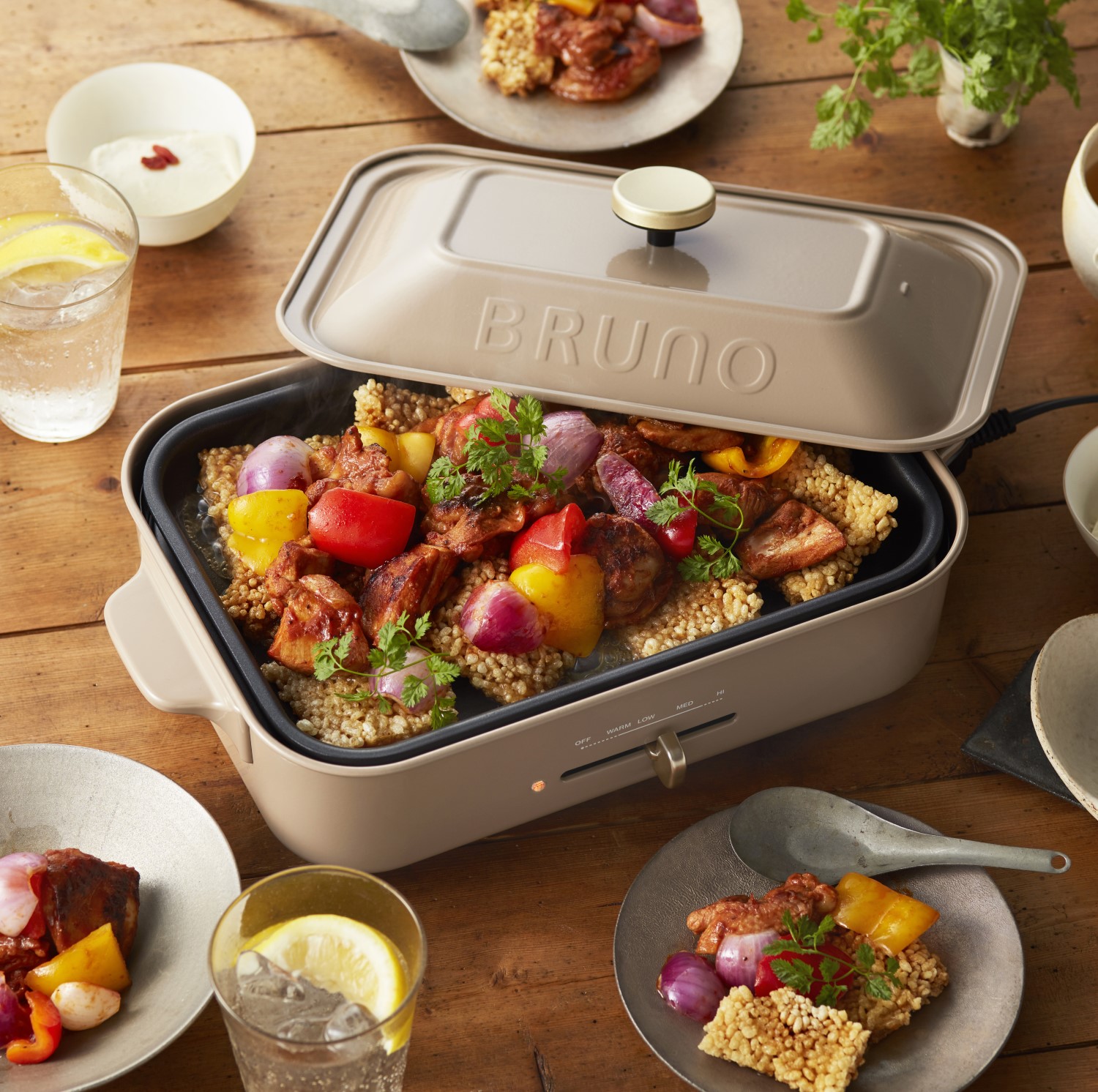 復刻限定カラー】コンパクトホットプレート サンドベージュ(ブルーノ