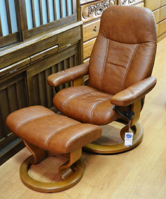 エコーネス ストレスレスチェア＆オットマン コンサルクラシック 本革