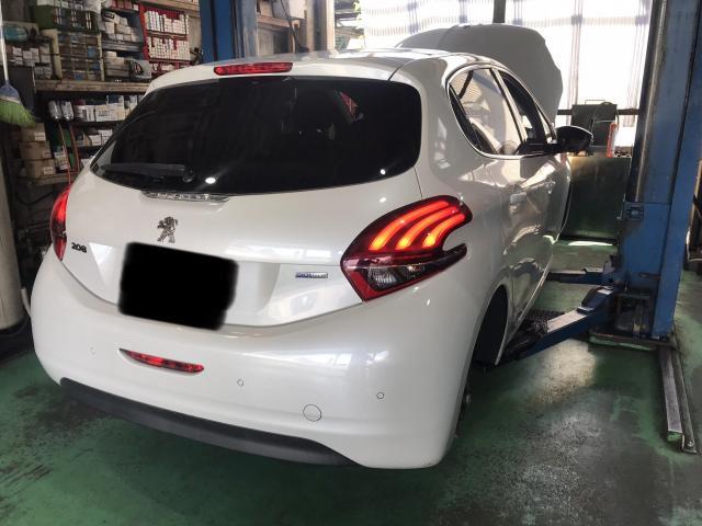 プジョー 208 A9型 法定点検入庫！国産車・輸入車対応・車検・整備