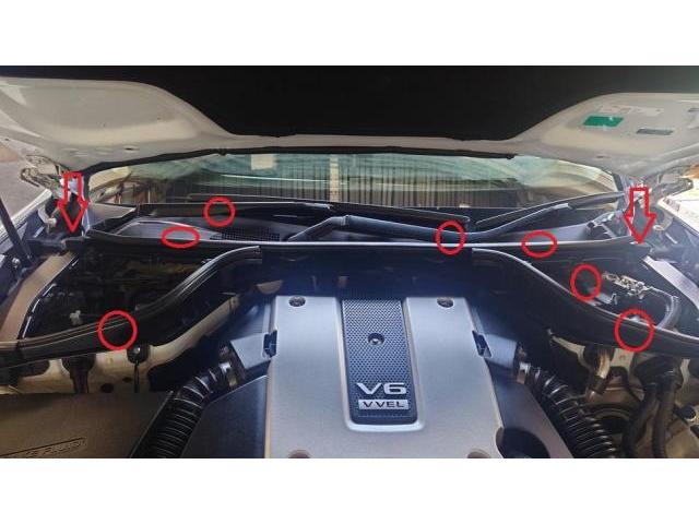 フーガ KY51 ポップアップボンネットフードキャンセラー取り付け