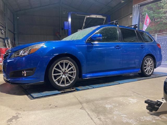 BR9 レガシィ 車高調取付け ブッシュ1G締め直し 4輪アライメント