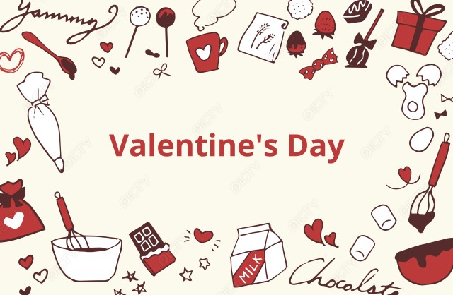 バレンタイン手書きイラストセット : ID-1019 | ご当地写真・イラスト