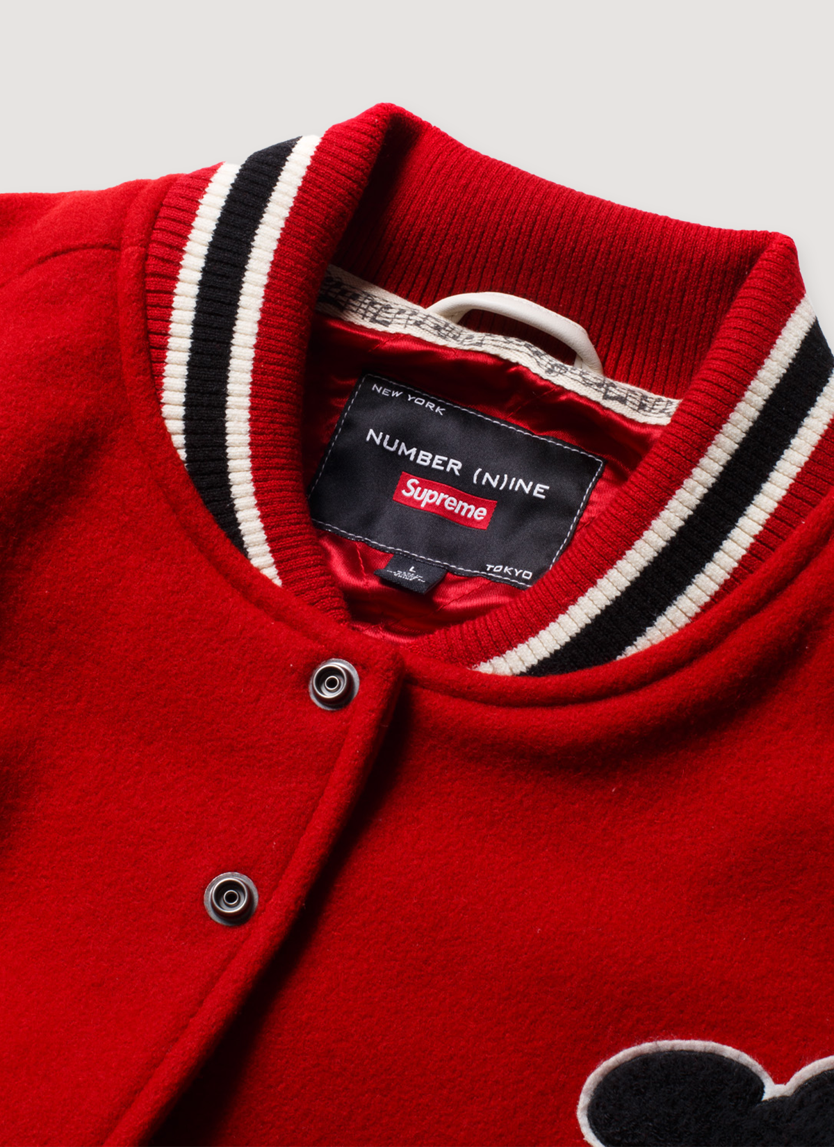 Supreme Number (N)ine Mickey Mouse Varsity Jacket Red – PIECES
