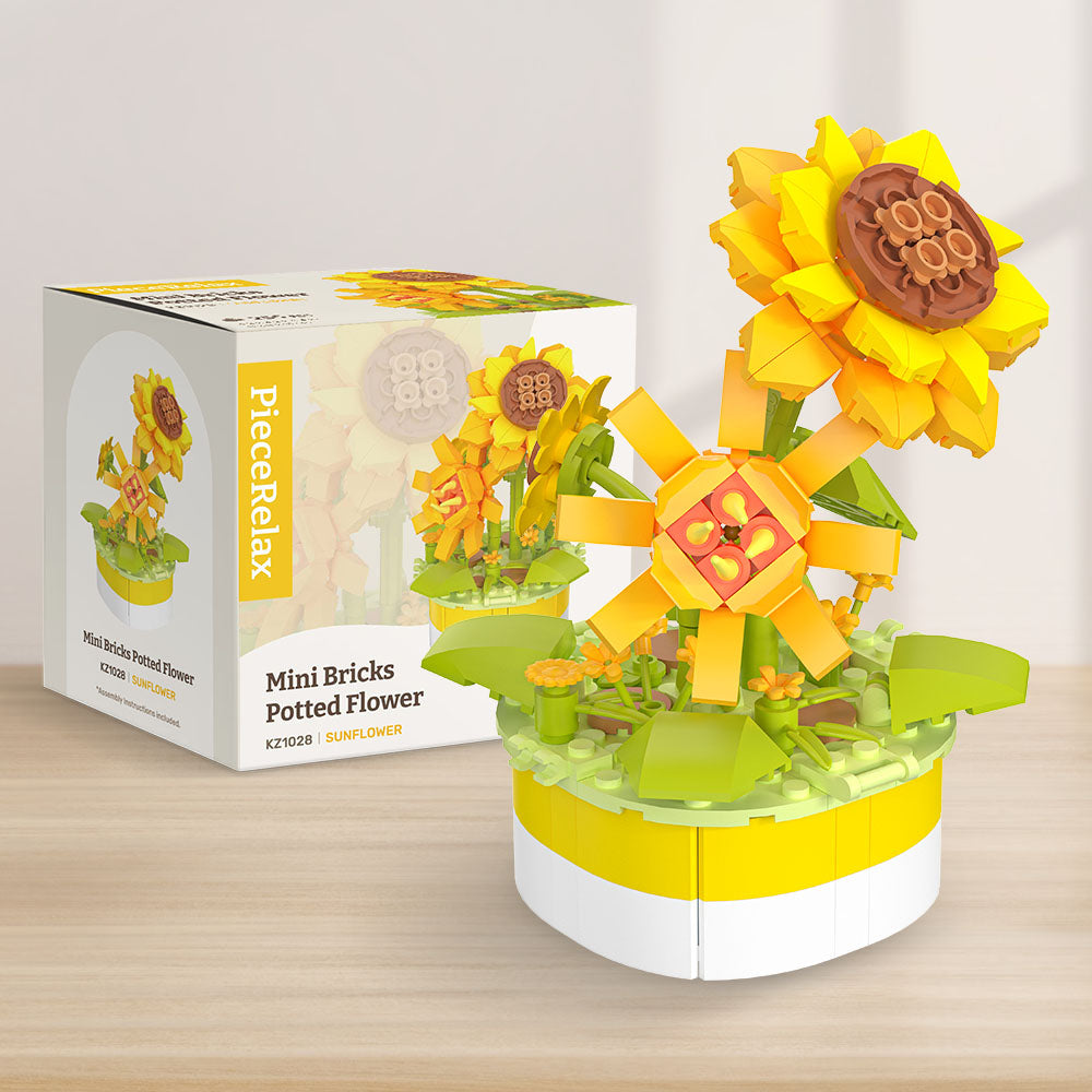 PieceRelax - KZ1028 - Mini Bricks Potted Flower - Sunflower