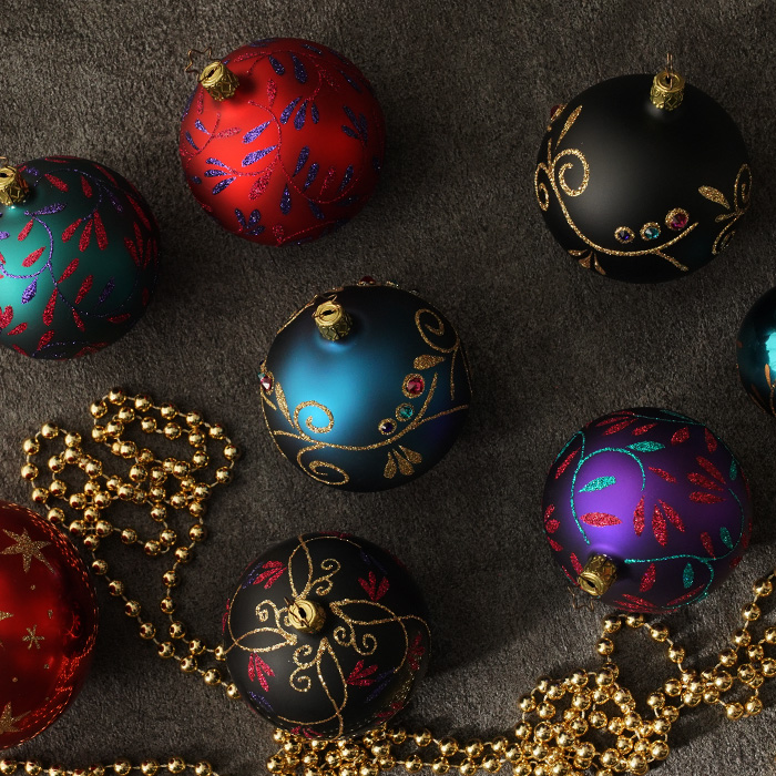 ドイツ製 手書きの卵・可愛いザルツガラスオーナメント4種類セット