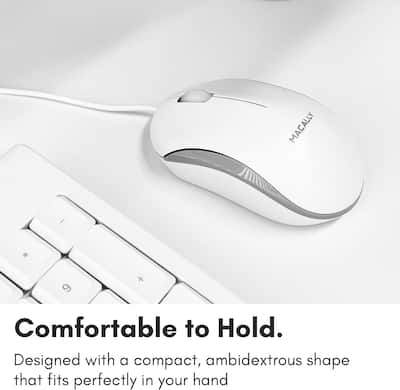 Macally Full Size USB Wired Mac Keyboard and Mouse Combo