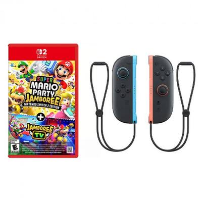 Nintendo Joy Con 2 Controllers + Super Mario Party Jamboree Switch