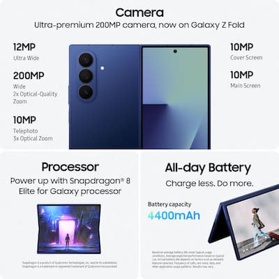 Samsung Galaxy Z Fold7 256GB (Unlocked) Jet Black SM-F966UZKAXAA