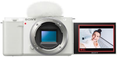 Sony Alpha ZV E10 Mirrorless Vlog Camera Body Only White ILCZVE10