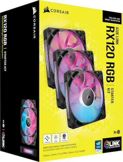 CORSAIR iCUE LINK RX120 RGB 120mm PWM Computer Case Fan Starter