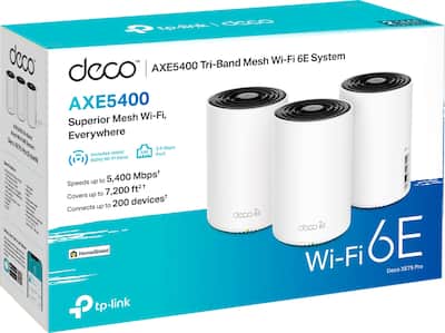 TP Link Deco XE75 Pro AXE5400 Tri Band Wi Fi 6E Whole Home Mesh