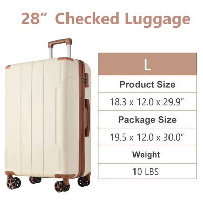 Ecooso Expandable 28 Inch Checked Luggage, Hardshell ABS Suitcase